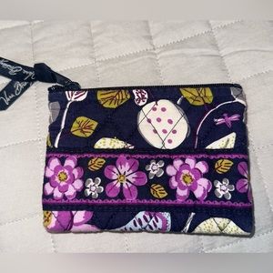 Vera Bradley Zip ID Case in Floral Nightingale Purple pattern.